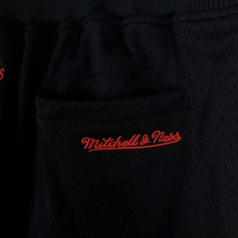 Hebru‎ Brantley Mitchell & Ness 3XL XXXL Jersey Shorts Embroidery Art Black NWT